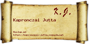 Kapronczai Jutta névjegykártya